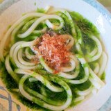 磯の香りが清々しい♪生青のりのおうどん